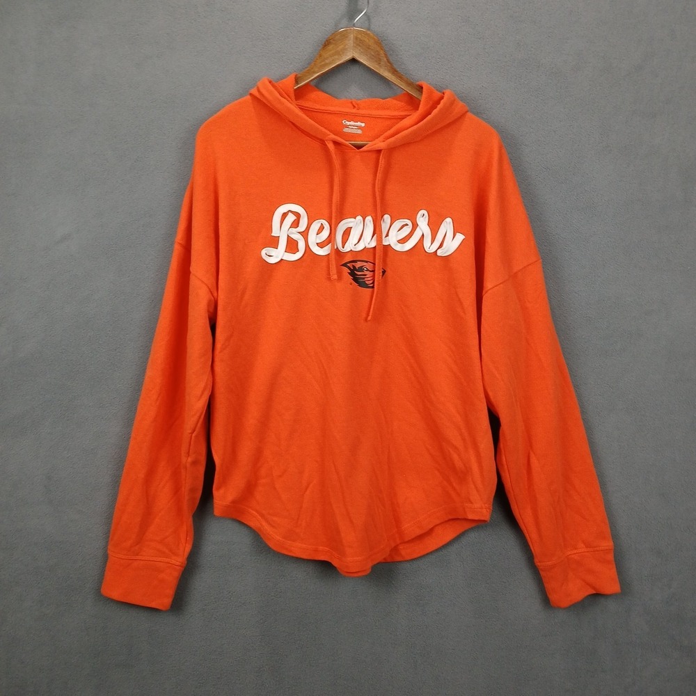 Captivating NCAA Oregon State Beavers Hoodie Women M Orange Long Sleeve Pullover